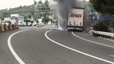 AYDIN-MUĞLA KARAYOLU ÜZERİNDEKİ KAFACA MEVKİİNDE SEYİR HALİNDE OLAN 34 BOS