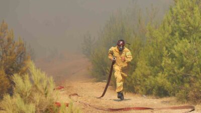 MUĞLA'NIN BODRUM İLÇESİ PINARLIBELEN'DE ÇIKAN ORMAN YANGININA HAVADAN VE KARADAN