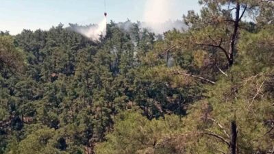 MUĞLA’NIN MENTEŞE İLÇESİ KIRSAL KUYUCAK MAHALLESİ YAKINLARINDA ÇIKAN ORMAN YANGINI
