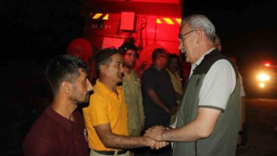 MUĞLA'NIN ULA İLÇESİNDEKİ KIRSAL BÖLGEDEKİ ORMAN YANGINI BÖLGESİNDE GECE BOYUNCA