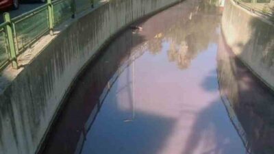 MARMARİS’TEKİ DERE MOR RENGE DÖNÜŞTÜ, MUSKİ UYARDI