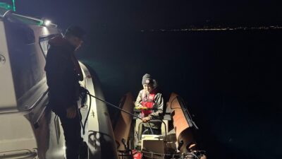 MUĞLA'NIN BODRUM İLÇESİNDE BİNDİĞİ LASTİK BOTLA YUNAN ADALARINA GEÇMEYE ÇALIŞAN