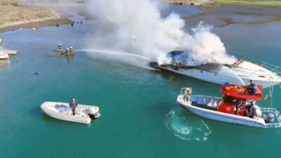 Muğla’nın Marmaris ilçesinde Yalancı Boğaz mevkiinde Nefes isimli motor yatta