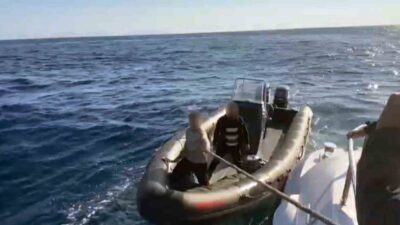 Muğla’nın Fethiye ilçesinde fiber karinalı lastik bot ile yasa dışı