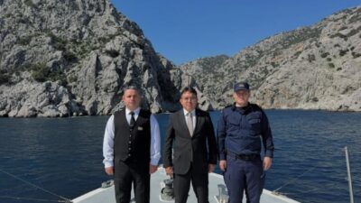 Marmaris Kaymakamı Nurullah Kaya, düzensiz göçle mücadele kapsamında Sahil Güvenlik