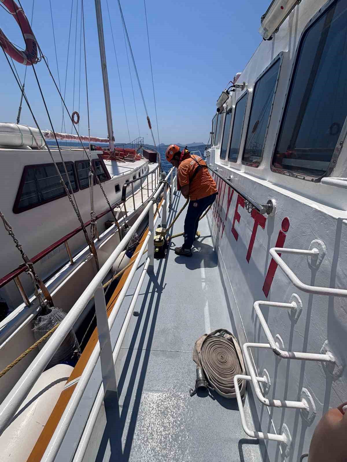 Bodrum’da su alan tekneyi KIYEM ekipleri müdahale etti Muğla’nın Bodrum ilçesinde içerisinde