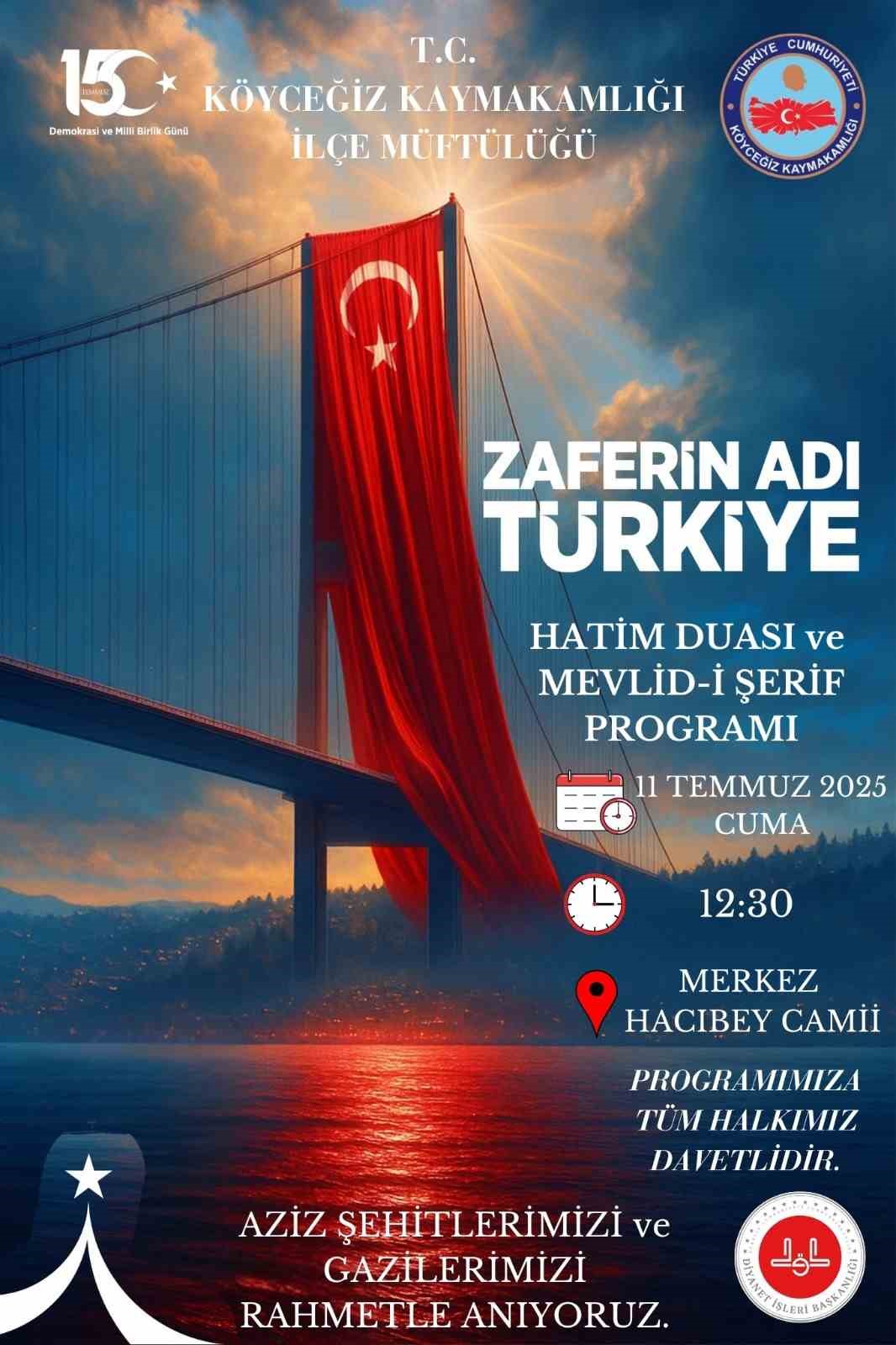 Muğla’nın Köyceğiz ilçesinde şehitler