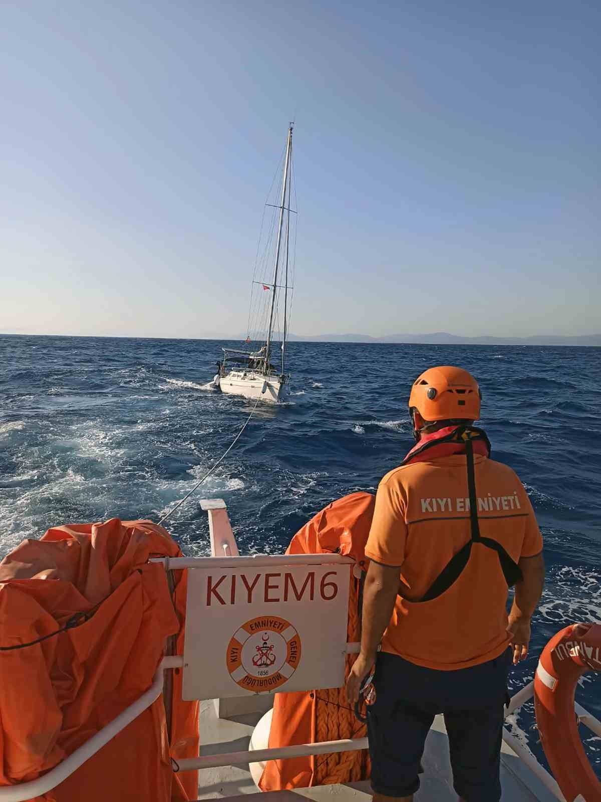 Datça açıklarında arızalanan yelkenli tekne kurtarıldı Muğla’nın Datça ilçesi açıklarında