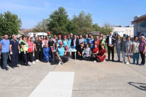 Fethiye Devlet Hastanesi bahçesinde düzenlenen afet ve acil durum tatbikatı,
