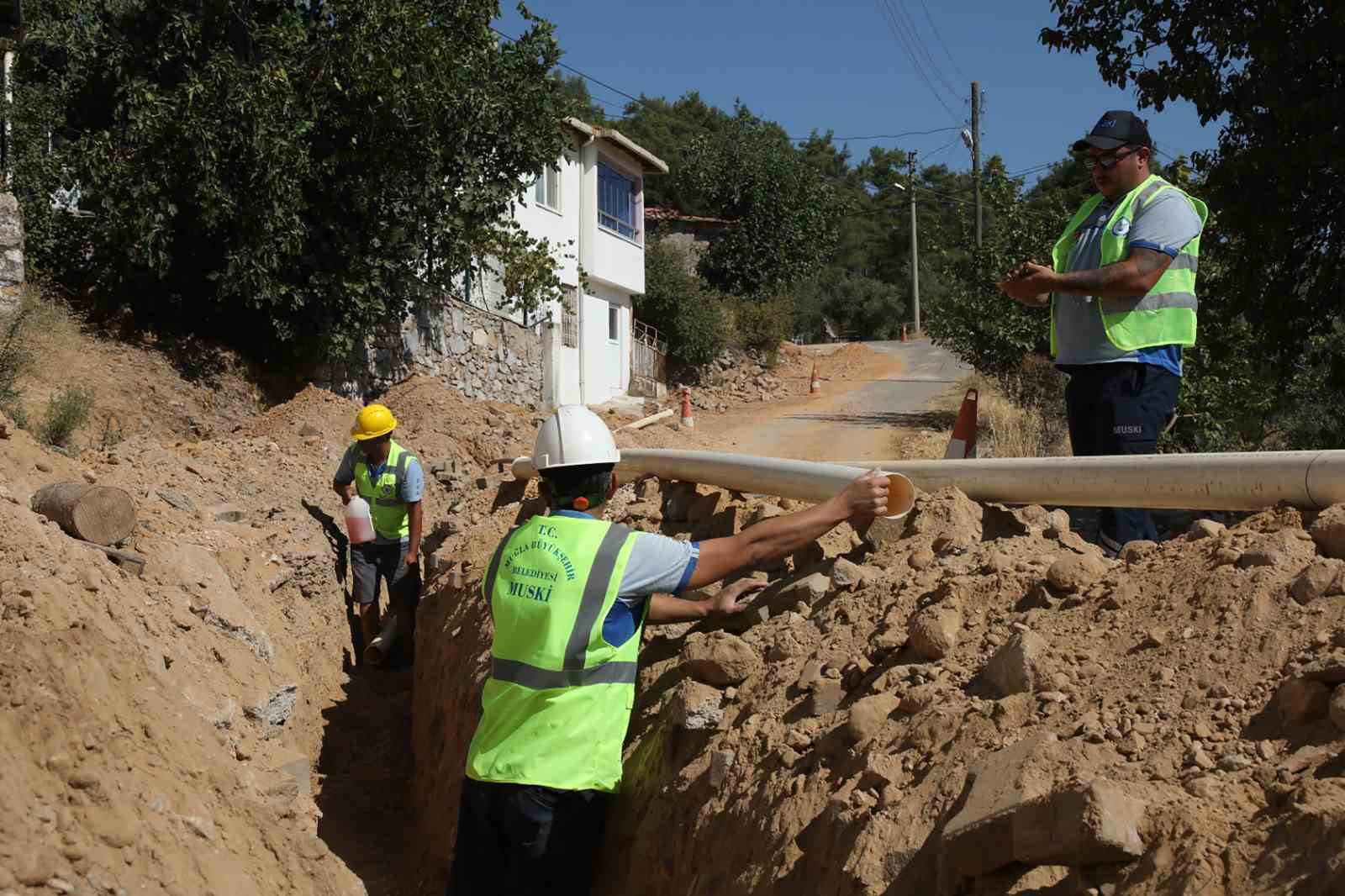 Menteşe Derinkuyu’da içme suyu şebeke hattı yenileniyor MUSKİ Genel Müdürlüğü, Menteşe