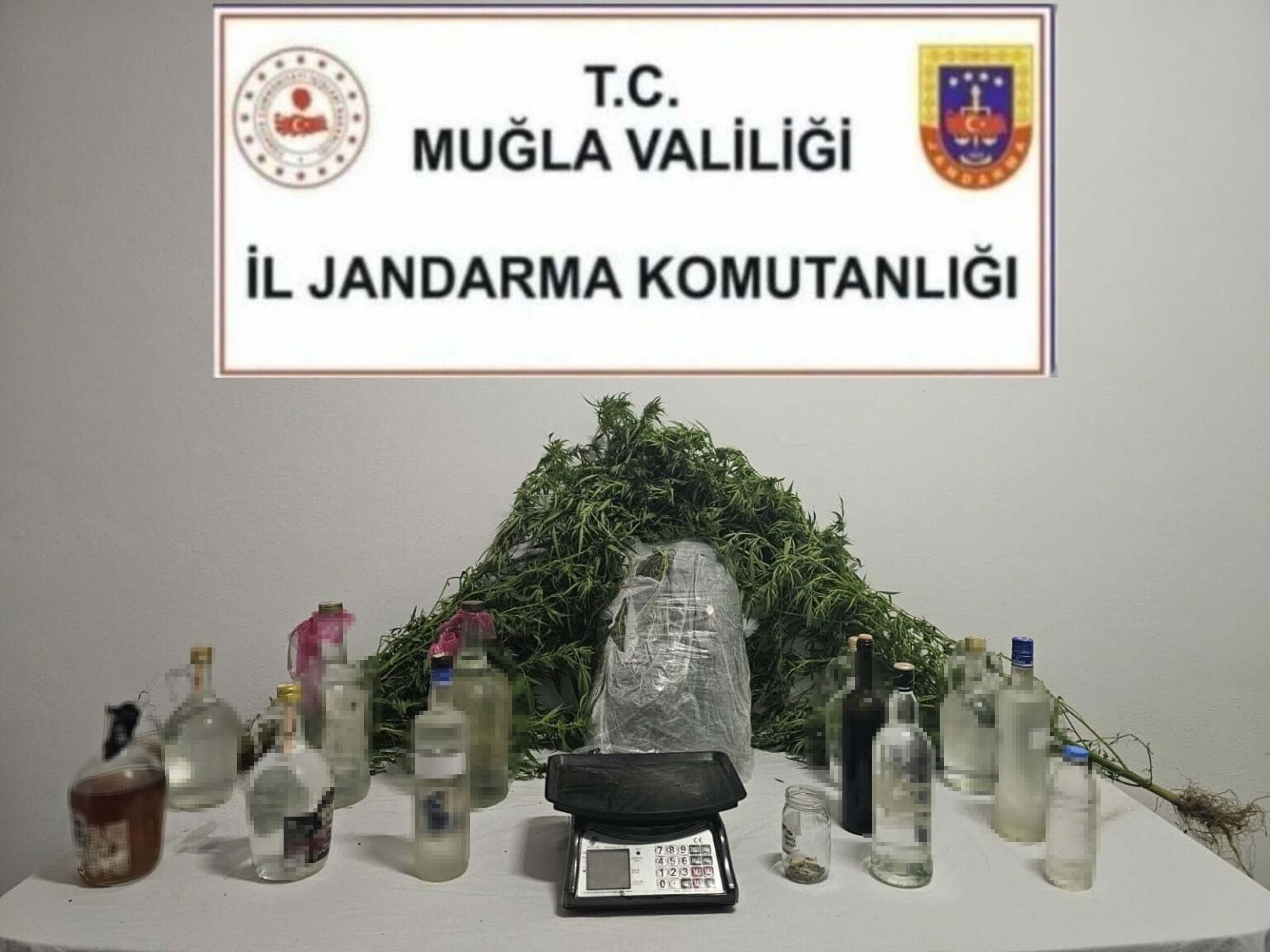 Cavit AKGÜN/MUĞLA, (DHA)- MUĞLA'da jandarmanın operasyonunda sahte içki ve 2