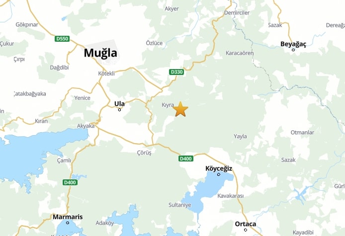 MUĞLA, (DHA)- MUĞLA'nın Köyceğiz ilçesinde Richter ölçeğine göre, 4.1 büyüklüğünde