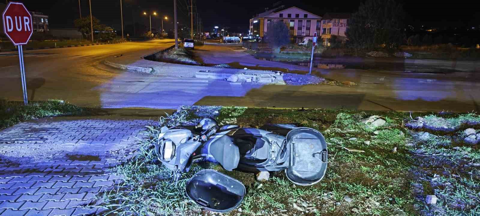 Fethiye’nin Karaçulha Mahallesi’nde gece yarısı meydana gelen tek taraflı motosiklet