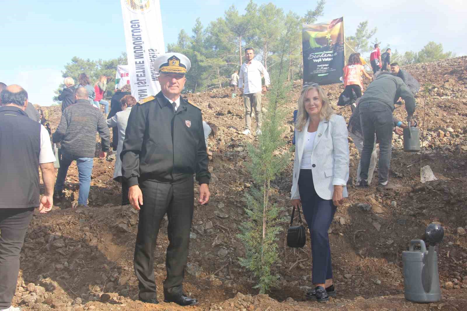 Muğla’nın Marmaris ilçesinde orman yangınlarının ardından ağaçlandırma çalışmaları hız kesmeden