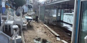 Muğla Bodrum'da etkili olan şiddetli fırtına, birçok işletmede ciddi zarara