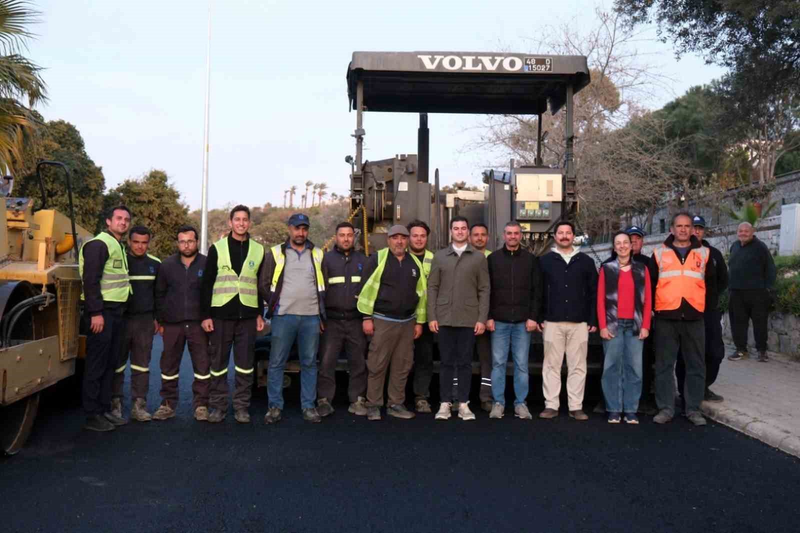 Bodrum Belediye Başkanı Tamer Mandalinci, Bitez Mahallesi Bergamut Caddesi’nde yürütülen