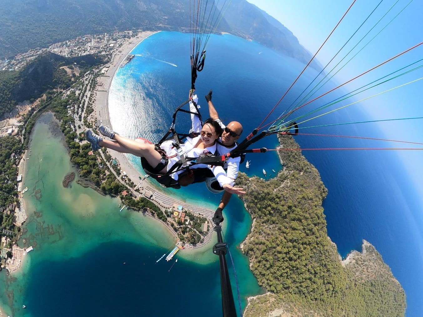 Kurban Bayramı tatilini fırsat bilen adrenalin tutkunları Muğla’nın Fethiye ilçesinde