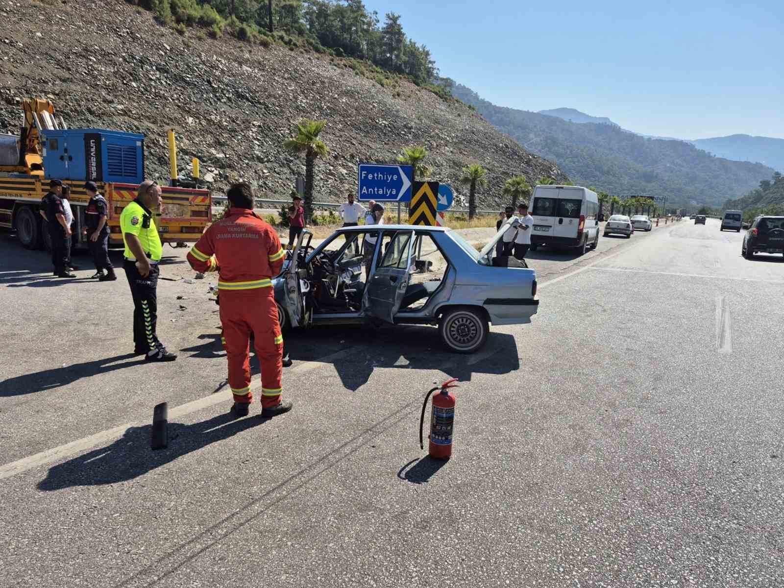 Dalaman ve Fethiye ilçesi arasındaki Göcek Tüneli çıkışında meydana gelen