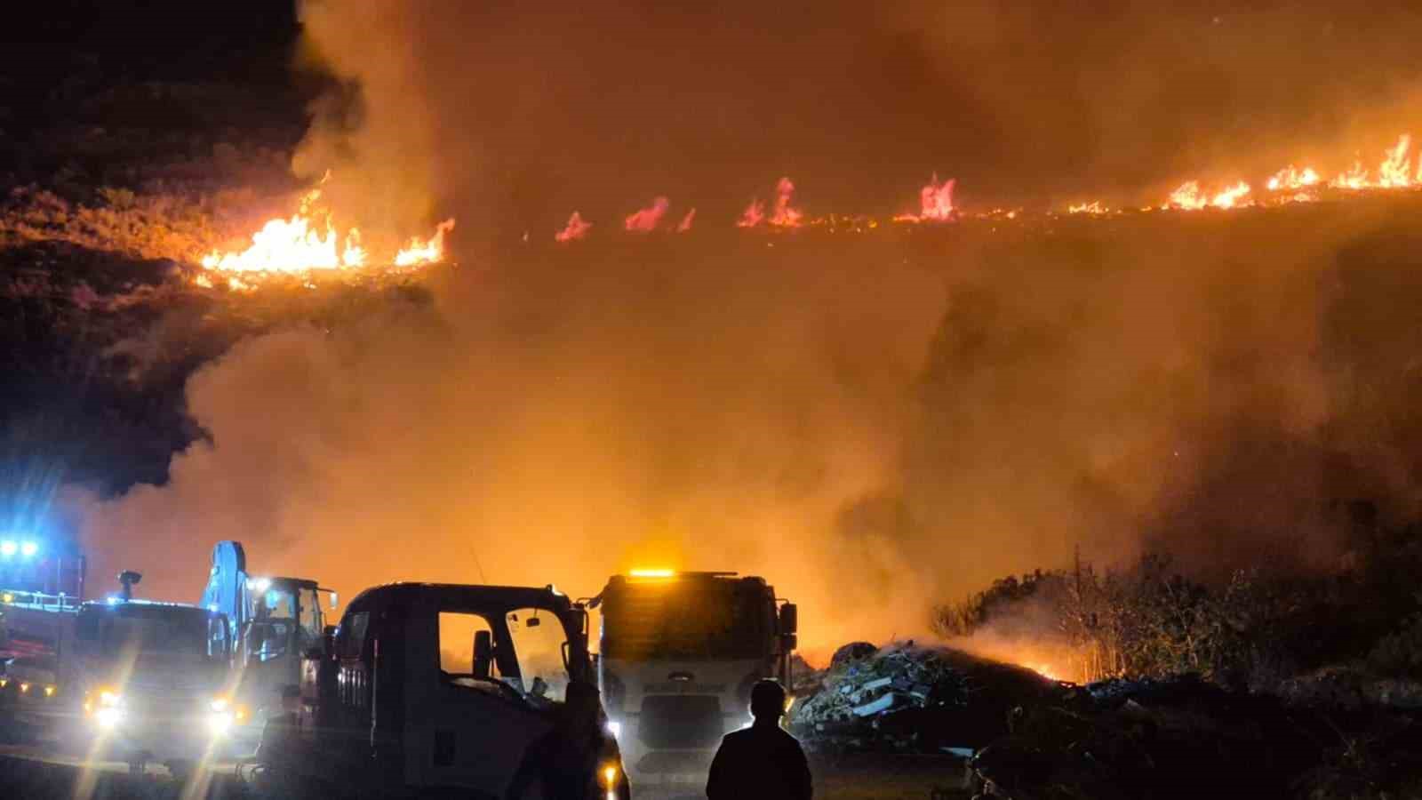 Bodrum’un Ortakent ile Bitez mahalleleri arasında makilik alanda çıkan yangına