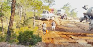 Muğla’nın Fethiye ilçesine bağlı Üzümlü Mahallesi’nde gece saatlerinde çıkan orman