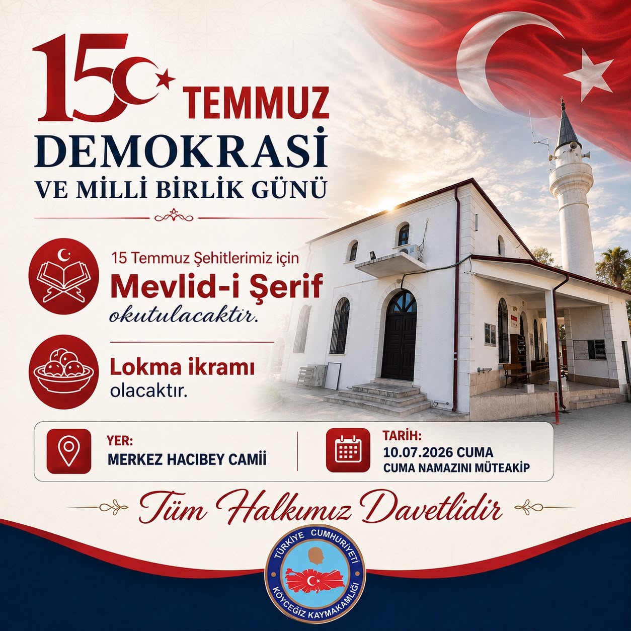 Muğla’nın Köyceğiz ilçesinde şehitler için okutulan hatm-i şeriflerin duasının da