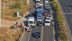 Muğla-Yatağan Karayolu Bayır Mahallesi mevkiinde meydana gelen motosiklet kazasında 1