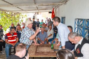 Bodrum Belediye Başkanı Tamer Mandalinci, saha ziyaretleri kapsamında Karaova bölgesindeki