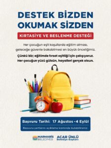 Marmaris Belediyesi, eğitimde fırsat eşitliğini güçlendirmek ve her çocuğun eşit