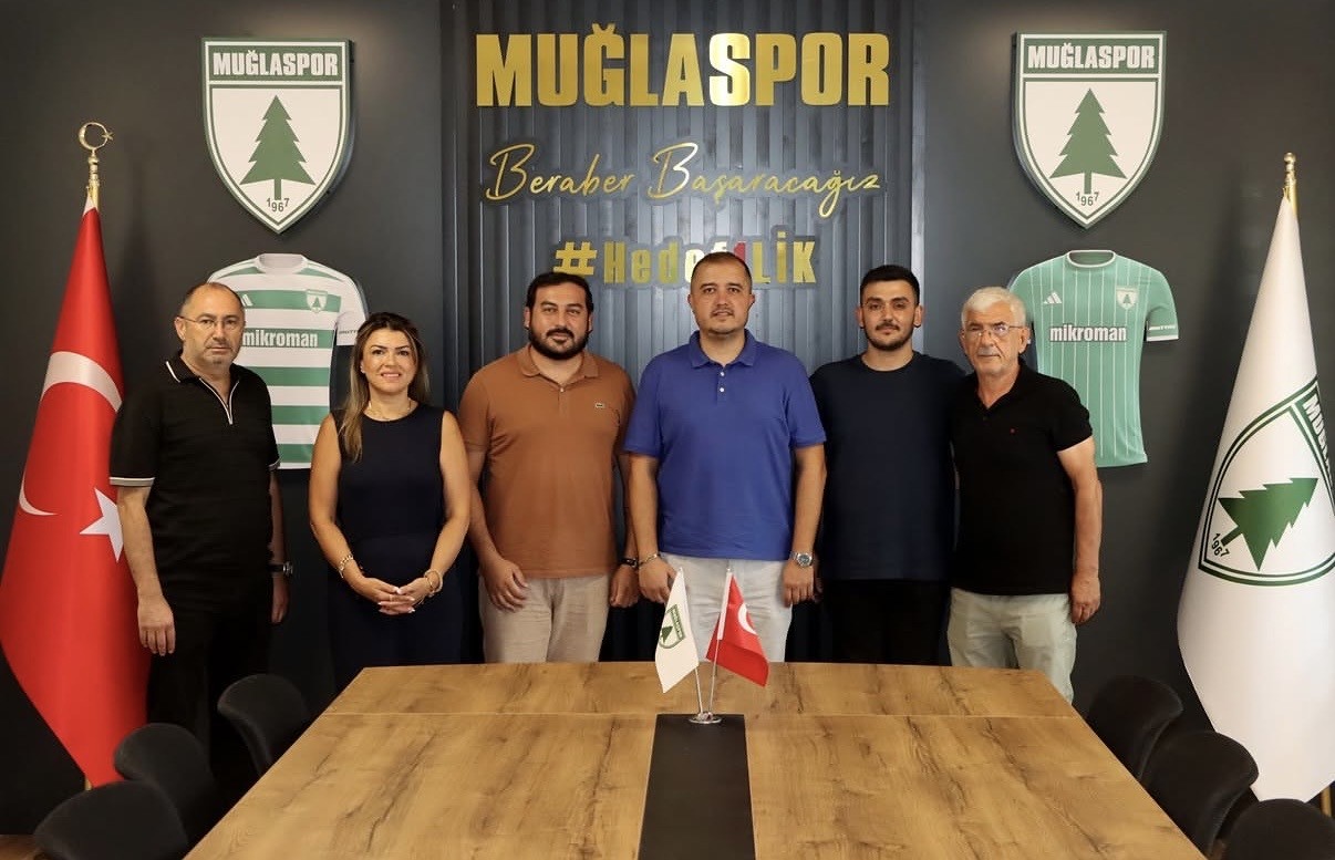 Çine Madranspor Kulüp Başkanı Deniz Karaman ve beraberindeki heyet, Muğlaspor