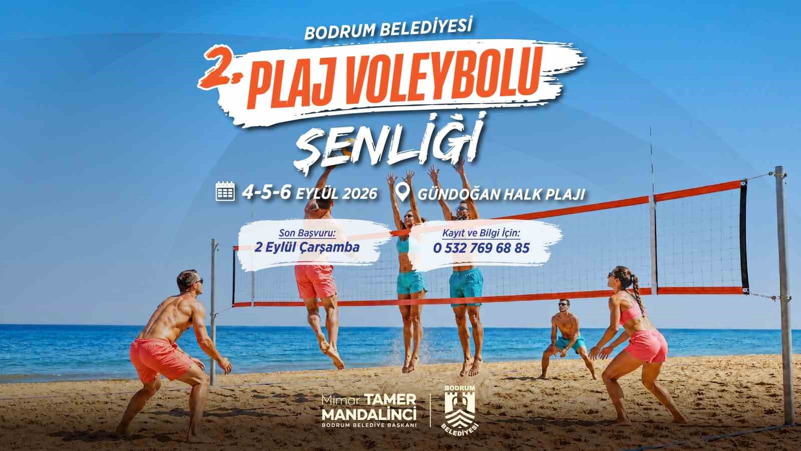 Bodrum Belediyesi tarafından 4-5-6 Eylül 2026 tarihlerinde 2. Plaj Voleybolu
