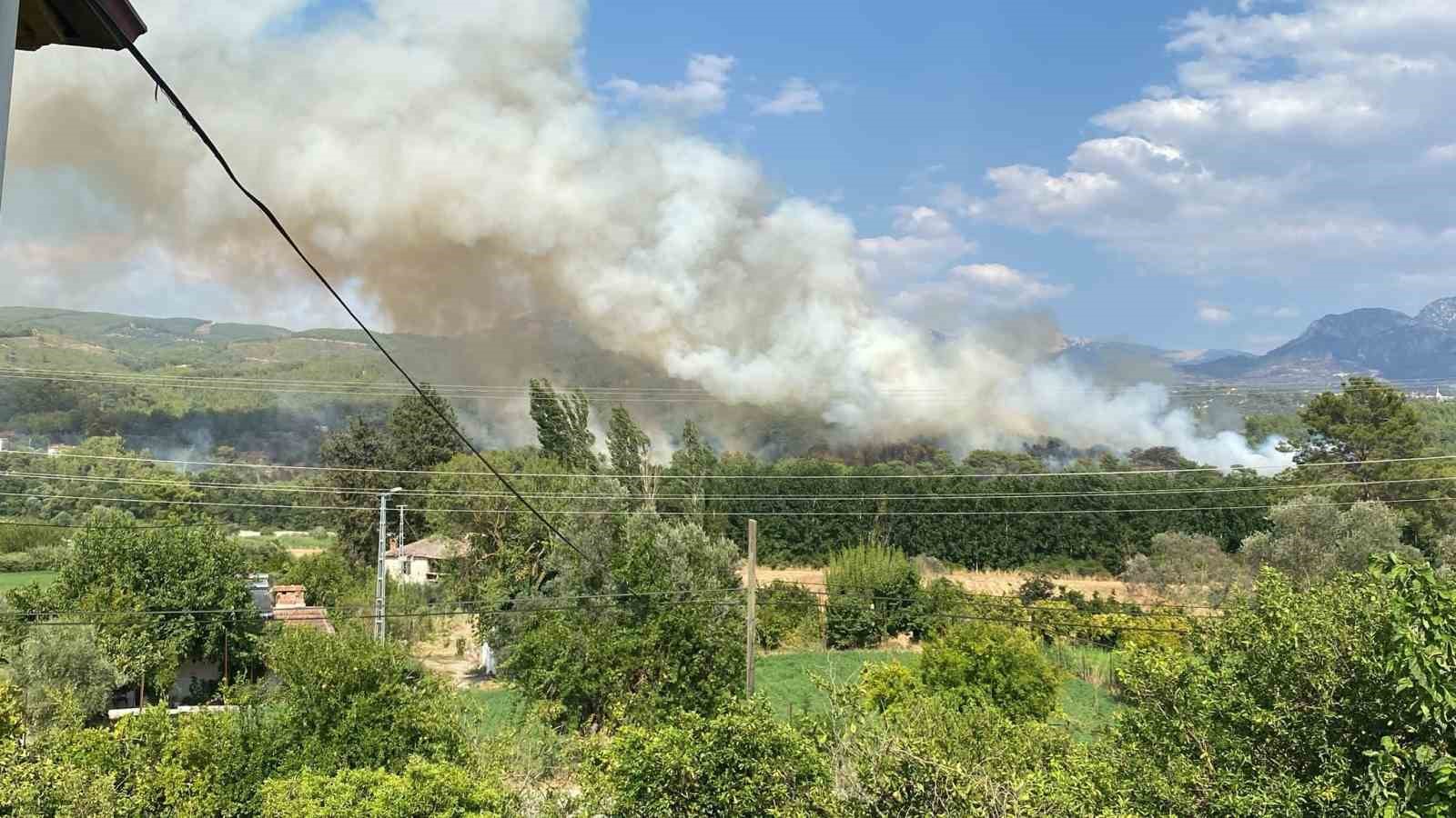 Muğla’nın Seydikemer ilçesinde ormanlık alanda çıkan yangını kontrol altına almak