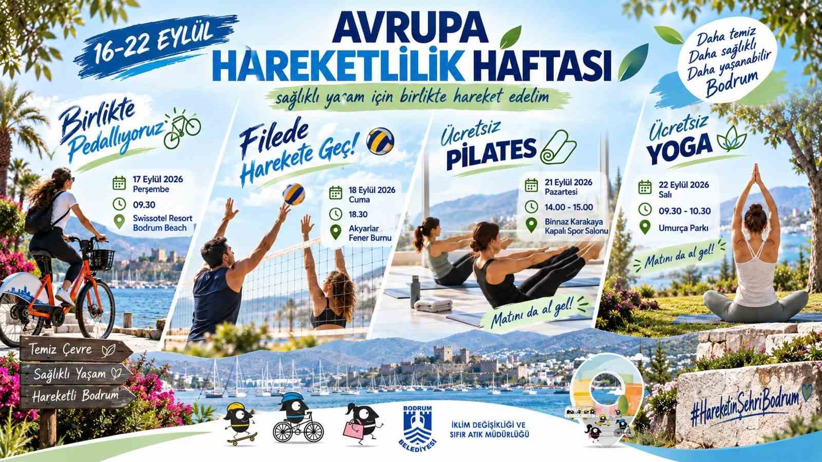 Bodrum Belediyesi, 16-22 Eylül Avrupa Hareketlilik Haftası kapsamında sağlıklı yaşamı,