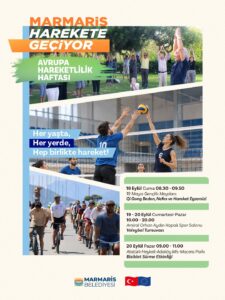 Marmaris Belediyesi, Avrupa Hareketlilik Haftası kapsamında 18-20 Eylül tarihleri arasında