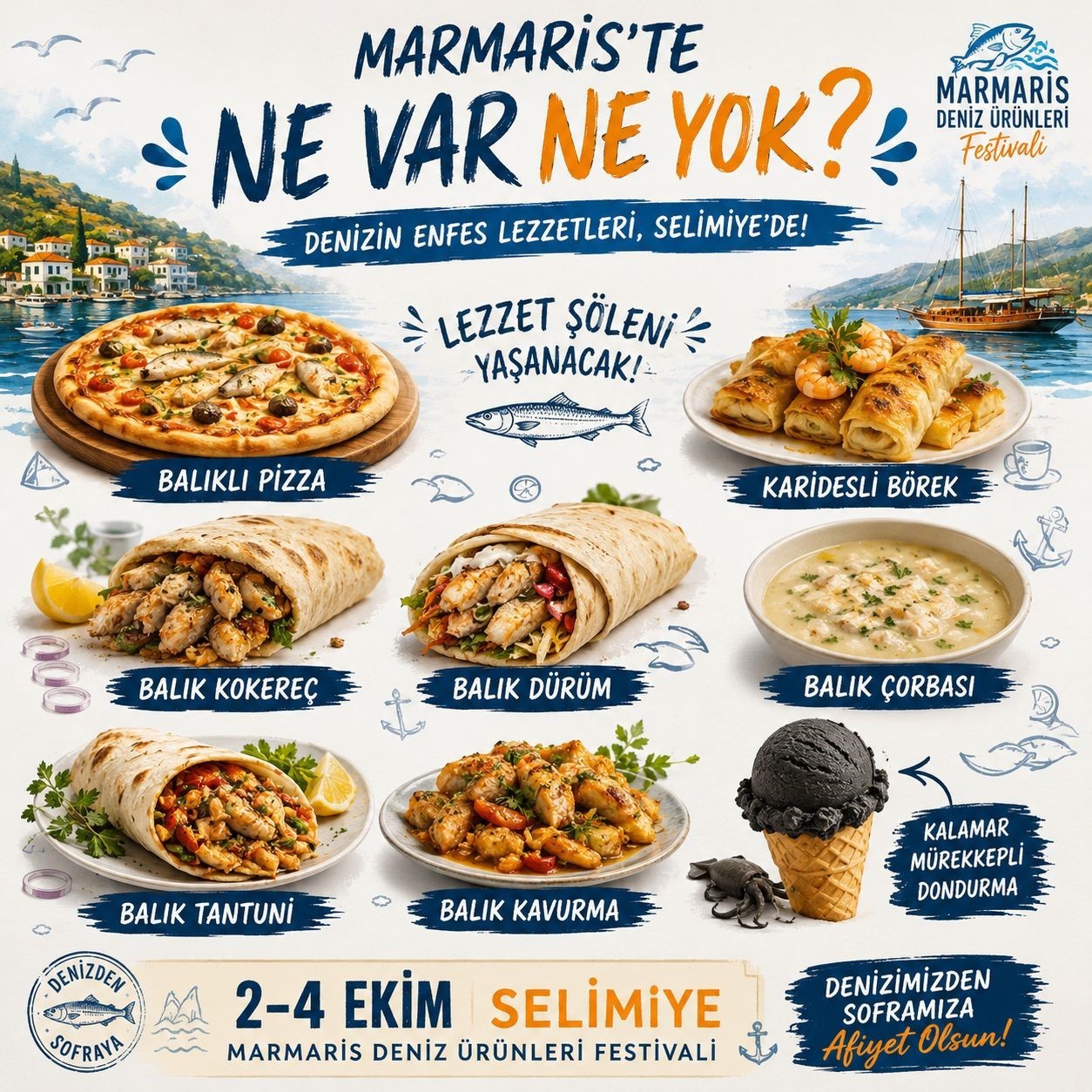 Marmaris Deniz Ürünleri Festivali, birbirinden farklı deniz ürünleri ve özgün